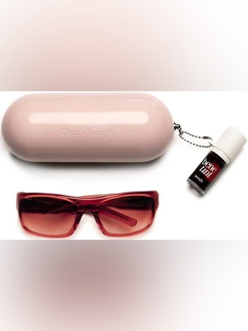 BENEFIT COSMETICS DEZI X Benetint Dark Cherry Sunglasses and Lip/Cheek Stain